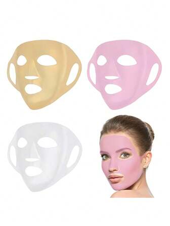 1pc Silicone Face Mask, Moisturizing Facial Mask Cover, Prevent Evaporation, Beauty Face Tool, Reusable