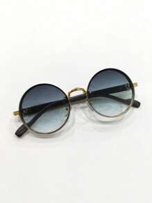 1 pièce Lunettes noires rondes à la mode, lunettes de soleil mode pour hommes et femmes en métal, lunettes de mode rétro punk élégantes, convient pour les shooting de plage d'été, les voyages essentiels, le choix idéal pour les fêtes, le port quotidien, la pêche, les voyages et le camping (branches en grain de bois avec motifs aléatoires) pour les vacances à la plage d'été, les activités extérieures, les voyages