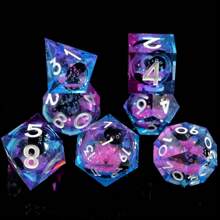 Liquid Core Cat Dice Set 7Pcs With Box- Sharp Edge Cute Cat Style Resin Dice For D&D, Roleplaying Games, RPG, MTG, Table Games D20 D10 D8 D6 D4