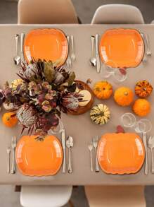 10/20 件秋季南瓜纸盘，一次性盘子 9 英寸感恩节丰收橙色派对餐盘，适用于秋季节日餐饮活动餐饮派对礼品，万圣节派对礼品，适用于厨房家居餐饮用品 - 橘色南瓜 - 查看 6