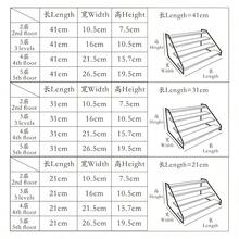 1 pieza Estantería de almacenamiento transparente de varios niveles, estantería escalonada minimalista de acrílico para perfumes, aceites esenciales, figuras, exhibición de postres, bolsas de maquillaje, artículos de viaje - Ancho del tablero de bambú de 5,5 cm. - Ver 4