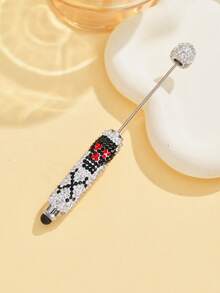 1/3/5/10pcs Multi-Color Luxury Fruit Crystal Beads Pen Refill, Black Ink, Smooth Writing, Full Covered Rhinestone Ballpoint Pen, Creative DIY Jewelry Pen, School/Office/Study Supplies, Gift