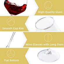 Wine Glasses Set Of 8 12oz Clear Red White Long Stem Wine Glasses For Party Wedding And Home - Clear - View 3