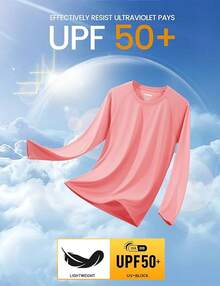 Men's Long Sleeve Shirts UPF 50+ UV Sun Protection Athletic Shirts For Hiking Running Workout Rash Guard-2025 - Watermelon Red - View 6