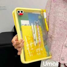 Macaron Color Transparent A4 File Bag, Large Capacity Zipper Document Bag With Handle, Waterproof Reinforced Stationery Organizer, Suitable For Students,School Supplies,Back To School