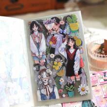 20 张 PET 粘性装饰贴纸书本透明创意 DIY 贴纸用于剪贴簿装饰垃圾日记用品贴纸，用于学校用品，返校 - 彩色 - 查看 9