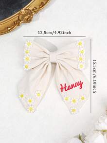 1 件定制名字雏菊发饰，适合女孩，优雅个性化蝴蝶结鳄鱼夹，度假花朵发夹，定制女孩礼物发夹，儿童发饰