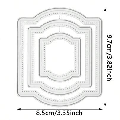 Metal Cutting Die Template, Graphic Background Frame Cutting Dies For DIY Paper Card Craft, Scrapbooking, Greeting Card, Embossing, Home Decor Projects, Made Of Carbon Steel