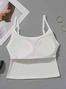 Neue BASICS Mode Frauen mit integrierter Polsterung, verstellbaren Spaghettiträgern, gepolstertes Trägertop, Camisole-BH, Camikleider, Crop Bralette Kleidung