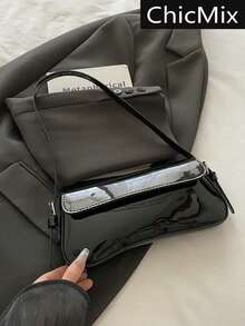 Fashionable Solid Color Glossy Asymmetrical Underarm Shoulder Bag, Versatile, Elegant And Simple Flip Up Handbag, Suitable For Shopping, Wallets, Shopping, Young Women, College Students, Newcomers, White-Collar Workers. They Are Very Suitable For Offices, Universities, Work, Business, Commuting, Outdoor Activities, Travel, And Outings , Old Money
