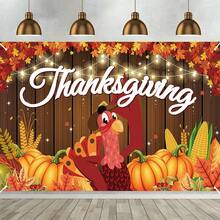 Thanksgiving Banner - Joyful Thanksgiving Decor With Pumpkins, Harvest Themed Home Garden Party Backdrop, Easy Hanging Design, Durable Polyester Fabric, High Quality Printing, Essential For Home Celebration, Cheerful Turkey Pattern