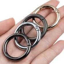2pcs/4pcs/6pcs Metal Spring,3 Colors O Rings Clip Carabiner Snap Rings Zinc Alloy Spring O Ring Round Spring Snap Carabiner Clip Buckle Karabinerring For Keyrings Buckle,Bags,Purses - Multicolor - View 7