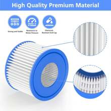 Cartouches de remplacement de filtre de spa et de bain à remous Coleman SaluSpa Bestway 58012E Type III/A et VI - Convient aux filtres BESTWAY 58012E Type III/A et BESTWAY VI compatibles Lay-Z-Spa, Coleman SaluSpa 90352E, 58323E, 58323 Escarpins de filtration pour piscine, filtres Bestway, Lay-Z Spa, Intex, taille de remplacement de filtre de spa 4,1 x 3,1 pouces (accessoires de remplacement de bouchon de vanne de paroi de piscine Intex et Bestway, bouchons de trou de pompe de filtration pour piscine)