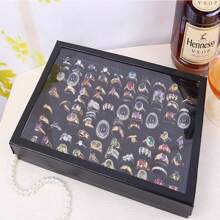 1 Piece Of 36/100-Position Ring Jewelry Box With Lid, Earring Jewelry Tray, Pendant Box, Display And Storage