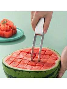 Watermelon Cutter Slicer,Stainless Steel Watermelon Cube Cutter Quickly Safe Watermelon Knife,Fun Fruit Knives Salad Melon Baller For Kitchen Gadget - 1 cái - Xem 2