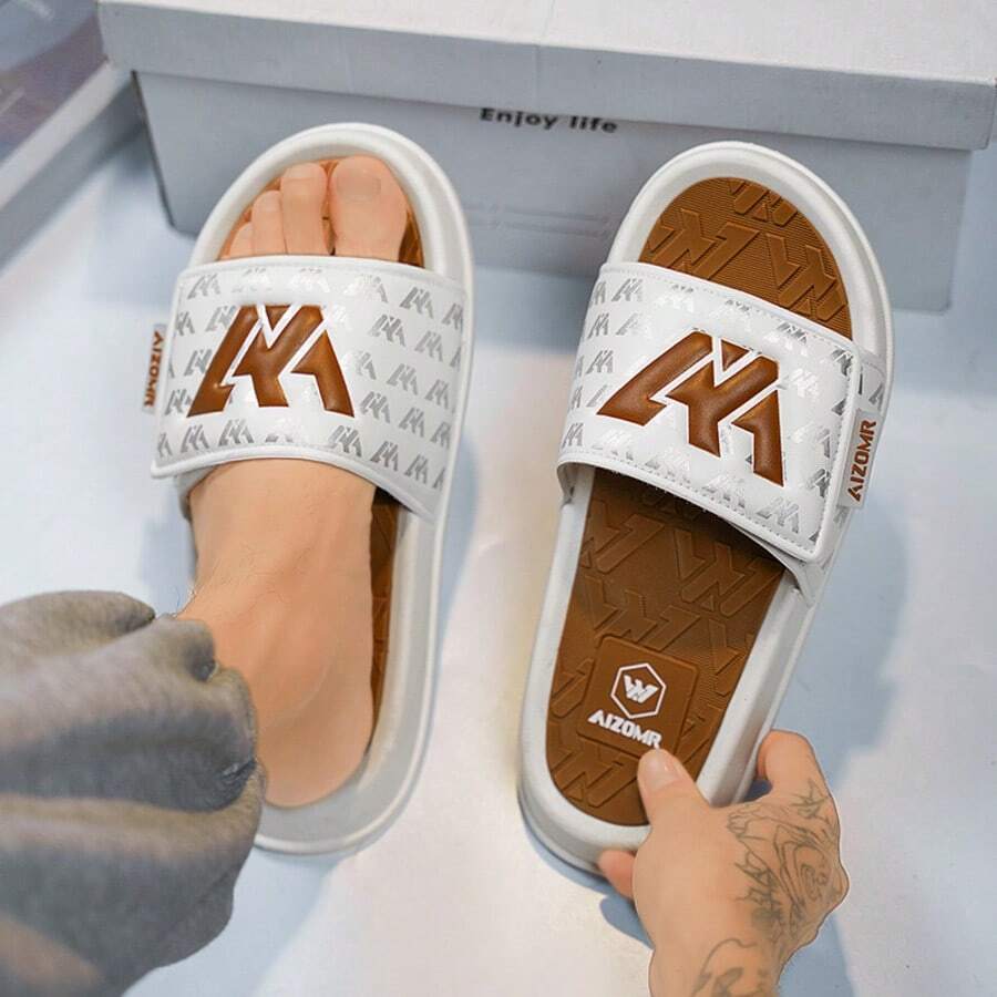 夏季新款男士拖鞋厚底防滑柔软休闲室内户外运动防臭魔术贴绑带