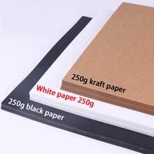 Juego de 25 hojas de cartulina tamaño A4/A3 de 250 g/m² en kraft/negro/blanco - Adecuado para arte DIY, elaboración de tarjetas, pintura, garabatos, invitaciones e impresión de papelería - 1 Set - Ver 5