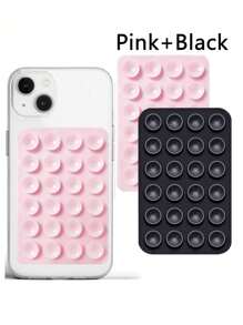 6pcs/Set 24pcs Silicone Suction Cup Phone Stand Pad, Multi-Function Suction Cup Wall Mount Bracket Square Non-Slip Phone Case Holder Suitable For Most Phones, Great For Home, Outdoor Shooting (1/2/3/6pcs Available)