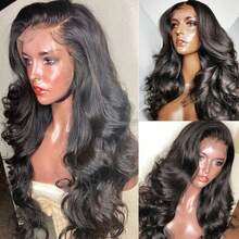 40 Inch 13x4 HD Transparent Lace Front Human Hair Wig - Body Wave 200% Density Frontal Wigs Human Hair Wigs For Women Pre Plucked With Baby Hair Natural Black Free Part - Natural Black - 查看 2