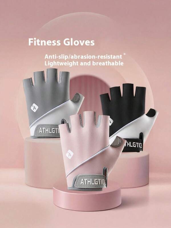 2pcs Unisex Fashionable Fitness Gloves, Made Of Elastic Fabric With Quick Drying And Breathable Design, Suitable For Cycling, Fitness, Gym Strength Training, Equipment Training And Other Scenarios