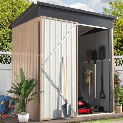 YODOLLA 5x3ft Metal Shed,Garden Sheds And Outdoor Storage With Lockable Door, Small Outside Storage Box Waterproof For Backyard,Garden(Base Size:150x86CM)