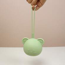 便携式硅胶奶嘴收纳盒，泰迪熊设计奶嘴容器带挂带，婴儿奶嘴架 - 彩色 - 查看 9