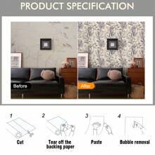 SUPSTICKER 1 rollo de pegatinas de pared autoadhesivas y extraíbles con patrón floral vintage, decoración del hogar, vinilos decorativos para escritorios, dormitorios, baños, entradas, renovación de habitaciones, papel tapiz, pegatinas de pared, decoración de pared