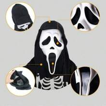 1 Stück Halloween Maske, schwarzes Kopftuch Totenkopf, Horror Make-up Maske, Latex Maske für Rollenspiele, Halloween Kostüm, Halloween Zubehör Bühnenperformance Requisiten, Maske, Rollenspiel Maske