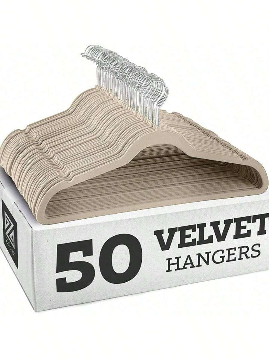 5pcs Velvet Hangers - Space-Saving, Durable Clothing Storage Racks, Suitable For Home And Retail Decoration