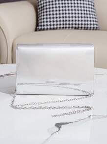 Glitter Decor Shiny PU Leather Women's Evening Clutch Bag, Party Shoulder Crossbody Chain Bag With Phone & Lipstick Compartment, Fashion Versatile Female Handbag