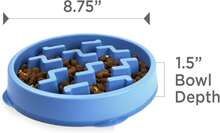 Local Delivery- Outward Hound Fun Feeder Slo Bowl, Slow Feeder Dog Bowl, Medium/Mini, Turquoise - xám - Xem 3