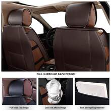 Cobear 5seats Car Seat Covers PU Leather Waterproof Car Seat Cushions Car Seat Protector Full Set Front Seats Rear Seat Covers Universal Fit Most Cars 001