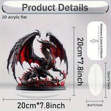 [Holiday Gift] Gothic Style Western Dragon 2D Acrylic Statue With Base | Suitable For Decoration | Various Room Types | Perfect Holiday Gift - Multicolor - View 6