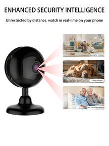 Anyazhineng 1 台室内安全摄像头 - 全高清 1080P，红外夜视，双向音频 - 运动检测，APP 警报，多用户共享 - 适用于墙壁/天花板/桌面安装 - 家庭、婴儿和宠物监控 - 黑色 - 查看 4