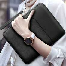 1 件涤纶材料粉色轻质拉链大容量多层电子笔记本带衬垫旅行保护套，适用于 8 英寸/11 英寸/12.9 英寸平板电脑 - 黑色 - 查看 8