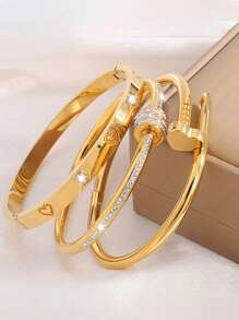 Conjunto de pulseiras versáteis e elegantes de aço inoxidável, adequado para presentes