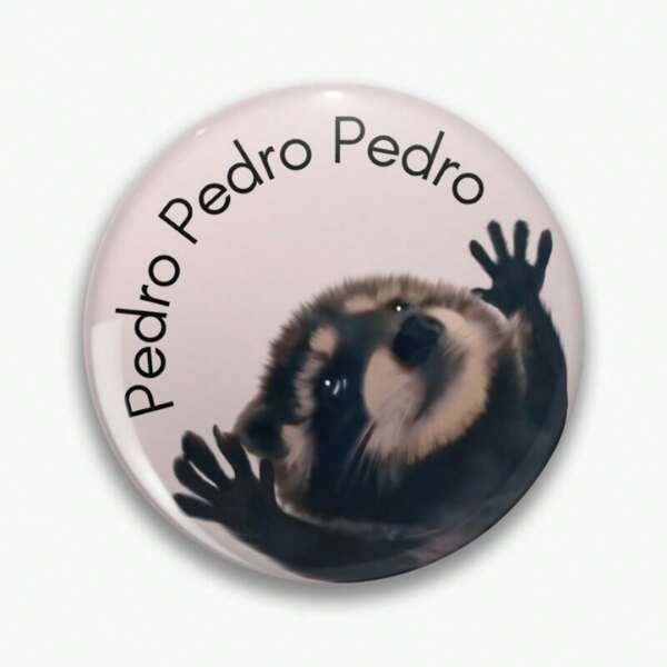 44mm Pedro Raccoon Funny 1.7inch Pins Broach DIY Buttons Snap-In Craft