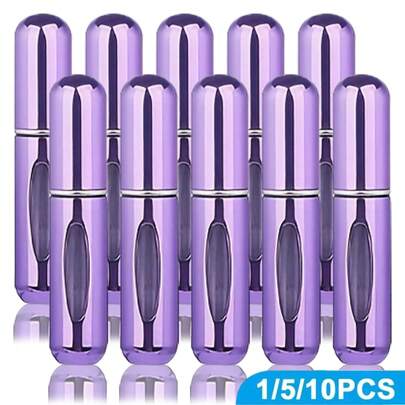 1/5/10pcs, 5ml Refillable Perfume Atomizer Spray Bottles, Portable Travel Size Perfume Sprayer, Mini Perfume Sample Bottles