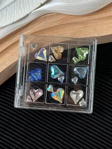 Nail Art Rhinestone Storage Box Acrylic Display Box Nail Accessories Flip Lid Storage Organizer Empty Box Without Rhinestones - Clear - View 5