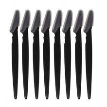 10 Pieces/Set Multi-Color Eyebrow Knife Razor Eyebrow Trimmer Body Hair Removal Device Eyebrow Knife Anti-Scratch Eyebrow Scratch Shaving Eyebrow Cutter Long Handle Hair Removal Device - Black - View 4