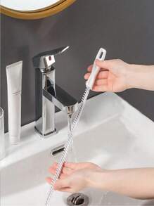 1pc Flexible Drain Cleaning Brush, Flexible Pipe Drain Brush, Flexible Sink & Drain Cleaning Brush, Drainage Cleaning Equipment, Bathroom Accessory Drain Unclogging Tool, Sink Overflow Cleaning Brush, Household Drain Hair Catcher, Sewer Dredge Hair Clog Remover,
