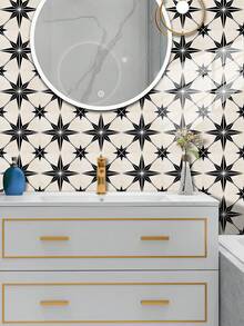 Boho Geometric Spanish Talavera Mosaic Tile Stickers 10Pcs 10/15/20/30cm Glitter Crystal Film Waterproof Oil Proof Removable No Residue Easy Clean Easy Install PVC Peel And Stick Renter Friendly Kitchen Backsplash Accent Wall Cabinet Cover Home Decor - Multicolor - View 5