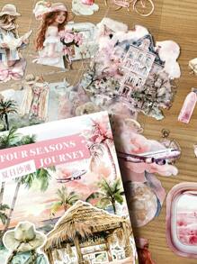 have a good day 20 件/包旅行主题模切贴纸，适用于剪贴簿、创意美学装饰、DIY 工艺材料、节日礼物、个性化剪贴簿、学校用品 - 綠色 - 查看 8