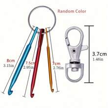 Mini Crochet With Keychain And Swivel Hook Aluminum Knitting Needle Tool For Yarn Knitting And Sewing, Perfect For Professionals Or Beginners