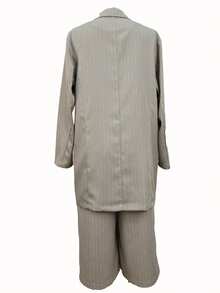 Bộ 2 áo len cardigan cổ bẻ và quần short thường ngày - Xám - Xem 7