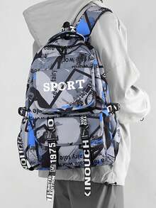 Schoolbag Male Junior High School Students High School Students College Students Computer Backpack Personalised Graffiti Large Capacity Shoulder Bag Large Capacity Bag