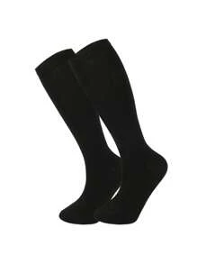 1 Pair Children's Casual Versatile Knee-High Socks, Girls' Solid Color Dance Socks, Suitable For 7-12 Years Old Boys And Girls For Daily Wear