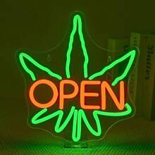 Grünes Blatt Neon-Schild, LED-leuchtendes Neon-Schild, USB-betriebenes Neon-Schild, Wanddekoration Stimmungslicht, grünes Blatt LED-Licht für Männerhöhle, Schlafzimmer, Wohnzimmer, Weihnachten, Geburtstag, Geschenk, Bar, Club, Café, Geschäft, Party, Fensterdekor, einstellbares Kunstblattlicht