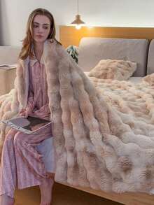 1 件奢华扎染仿毛皮毛毯 - 柔软、温暖、舒适、多用途、适合所有季节 - 非常适合卧室、客房、客厅、宿舍、汽车、沙发、旅行和户外