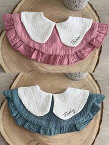 Personalized Baby Bib With Customized Name, Silicone Drool Bib For Baby Boys And Girls, Stain And Leakage Resistant Adjustable Baby Accessories - Multicolor - View 5